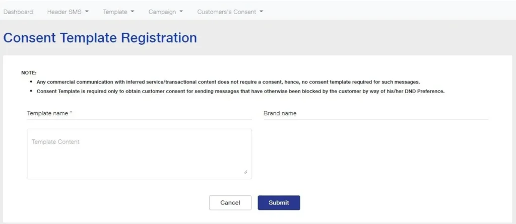 Consent Template Creation