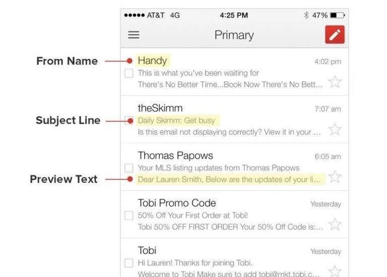 preview text looks like on mobile