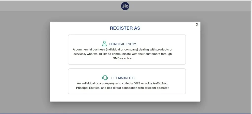 Select Type of Registration